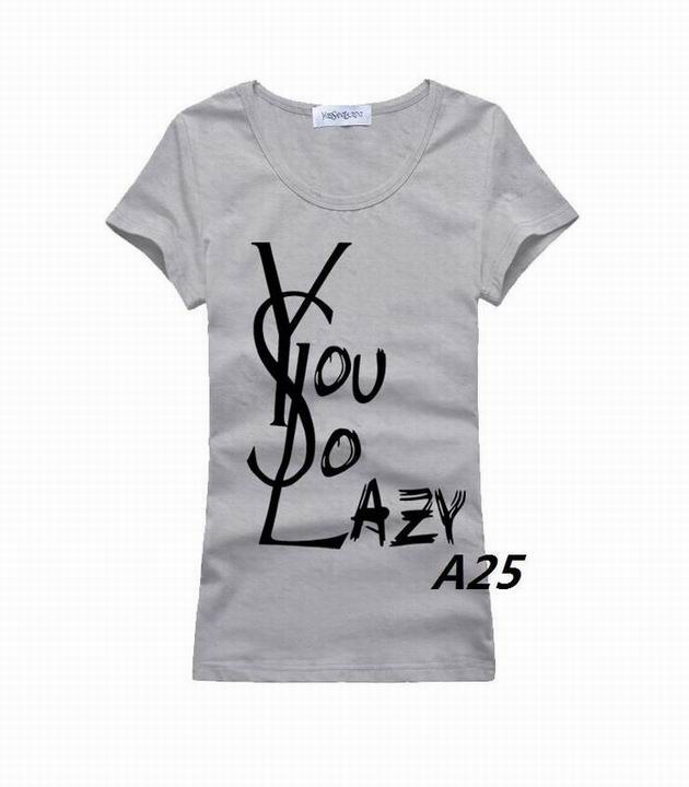 YSL short round collar T woman S-XL-235